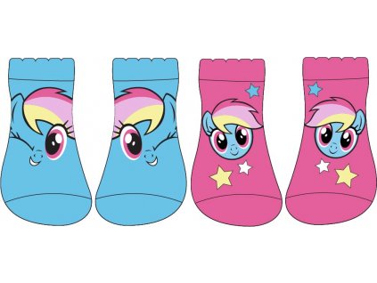 Dětské ponožky 2PACK MY LITTLE PONY 5234787 - kotníkové - růžová/modrá