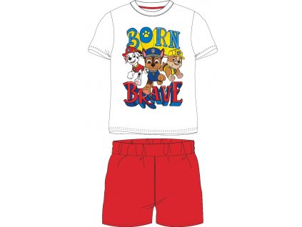 Dětské pyžamo TLAPKOVÁ PATROLA 52041411 - bílá/červený melír