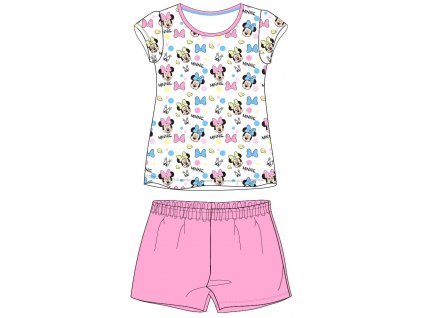 Dívčí pyžamo MINNIE 52046098 - krátké, růžová/bílá