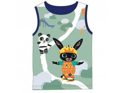 Chlapecké tílko ZAJÍČEK BING 980-321 - zelinkavá/tm. modré olemování