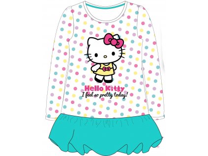 Dívčí šatová tunika HELLO KITTY 52232207 - s puntíky/tyrkys