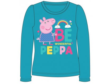 Dětské triko PEPPA PIG 5202721 - dlouhý rukáv/petrolej