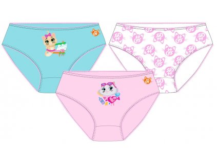 Dívčí kalhotky 44 KOČEK 3pack 5233011 - mix barev