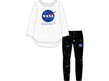 Dívčí pyžamo NASA 5204277 - šedý melír/černá