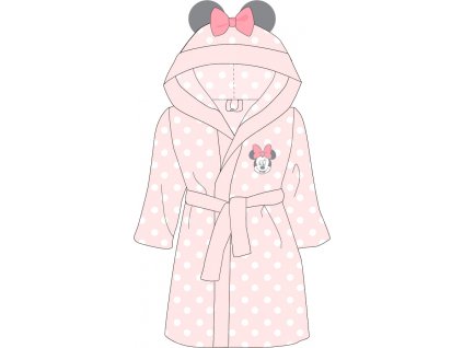 Dívčí župan MINNIE 35635 CORAL - růžový s puntíky