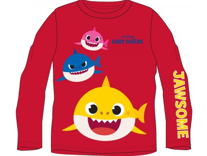 Dětské triko BABY SHARK 5202003 - dl. rukáv, červená