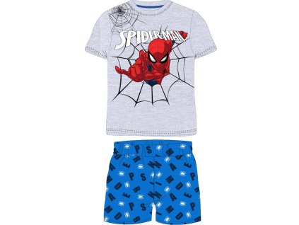 Pyžamo SPIDERMAN krátké 52041286 - šedý melír/chlapecké