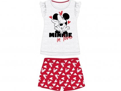 Dívčí pyžamo MINNIE 52049378 - krátké/šedočervené