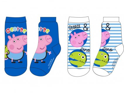 Dětské ponožky PEPPA PIG 2PACK 5234907 - modrá/pruhovaná