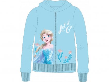 Dívčí mikina FROZEN na zip 52189586 - modrá/s kapucí