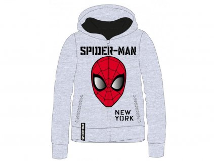 Chlapecká mikina SPIDERMAN na zip 52181451 - šedá/s kapucí
