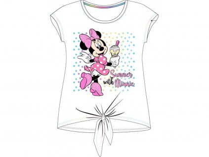 Dívčí tričko MINNIE s uzlem 52029475 - bílé