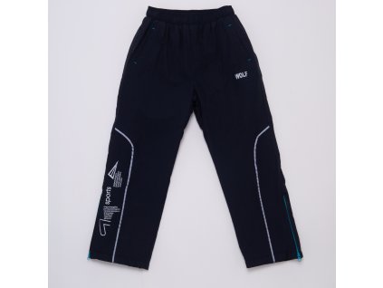 Dětské šusťákové kalhoty s flísem WOLF B2974 - tm. modré (Velikost 128)
