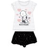 Dívčí krátké pyžamo SNOOPY 5204472 - šedý melír/černá