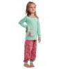 Dětské pyžamo CALVI 21-529 - zelinkavá/růžová