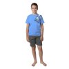 Chlapecké pyžamo CALVI 23-120 - modrošedé/krátké