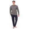 Pánské pyžamo CALVI 24-295 - v šedých odstínech/dlouhé