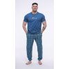 Pyžamové kalhoty CALVI 24-560 - tmavší tyrkys/kostkovaný vzor