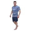 Pánské pyžamo CALVI 24-550 - krátké/modrý pruh