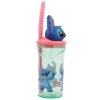 3D lahev na pití LILO a STITCH s brčkem 74869 - růžová