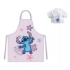 Dětská zástěra LILO A STITCH set s čepicí 019324 - fialová