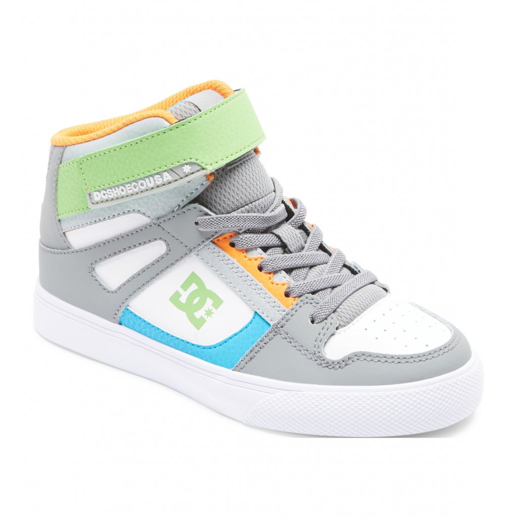 DC Kids´ Shoes Pure High Top Gray White (3)