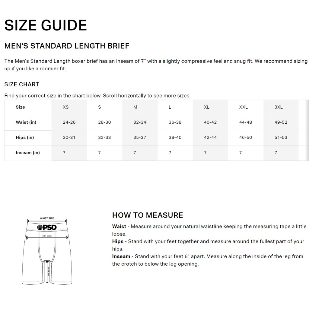 Ck underwear size guide discount