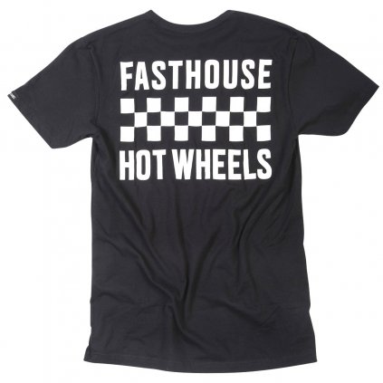 Fasthouse Stacked Hot Wheels Tee Black 1