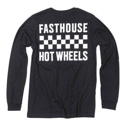 Fasthouse Stacked Hot Wheels LS Tee Black 1