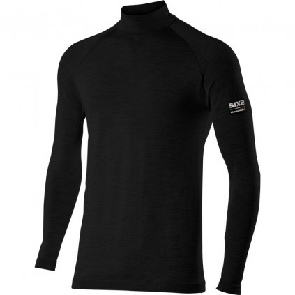 SIXS Merino Wool Long Sleeve Mock Turtleneck Jersey 1