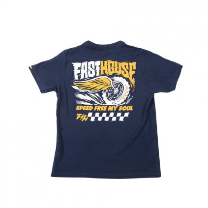 Fasthouse Youth High Roller Tee Midnight Navy 1