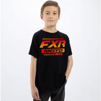 FXR Youth Moto Premium T Shirt Black Inferno