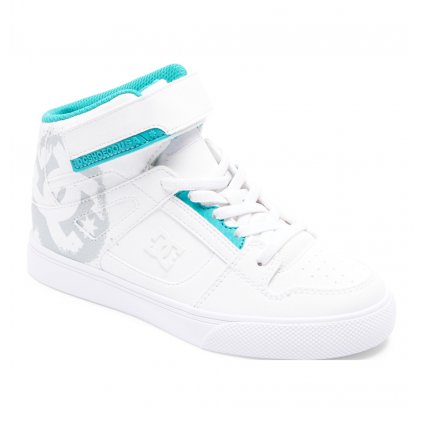 DC Youth Shoes Pure High Top White Green 5