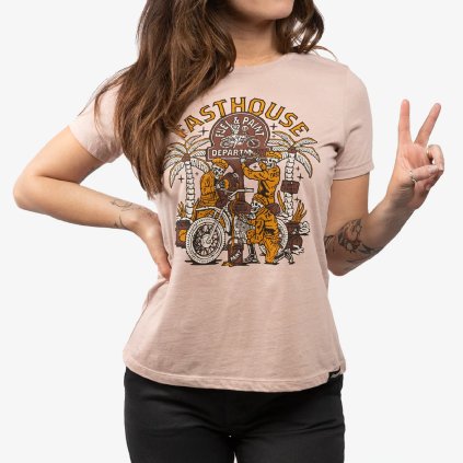 Fasthouse Women's Macabre Tee Heather Pink Gravel