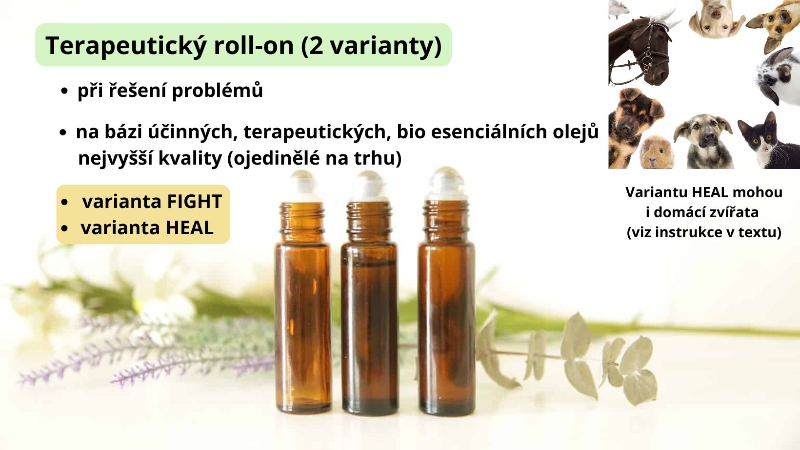 Terapeutické roll-ony Fight, Heal, Breath a Calm