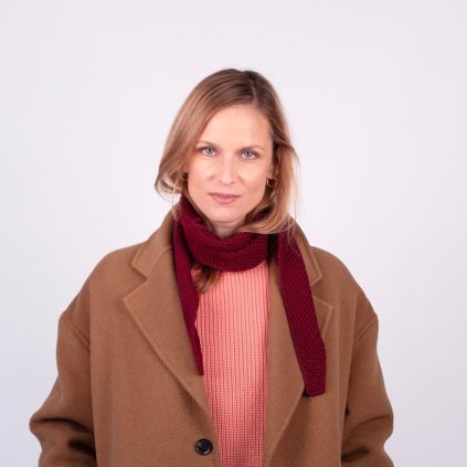 bordo jarní pletený šátek