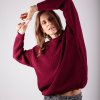 Dámský tenký chunky svetr Bordeaux Bloom