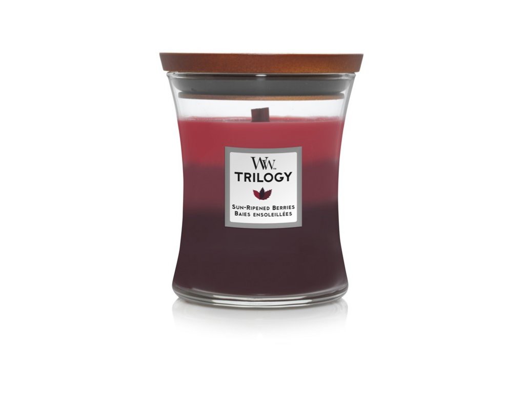 WoodWick Trilogy Sun Ripened Berries svíčka váza střední 275 g