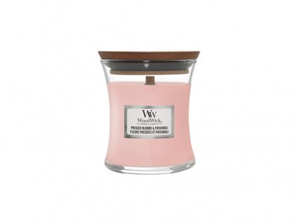 WoodWick Pressed Blooms & Patchouli svíčka váza střední 275 g