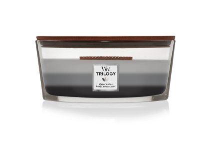 WoodWick Trilogy Warm Woods svíčka loď 453,6 g