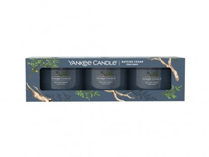 2148 yankee candle bayside cedar sada votivnich svicek ve skle 3 x 37 g