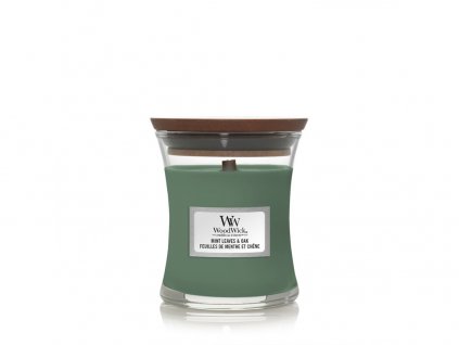 WoodWick Mint Leaves & Oak svíčka váza malá 85 g