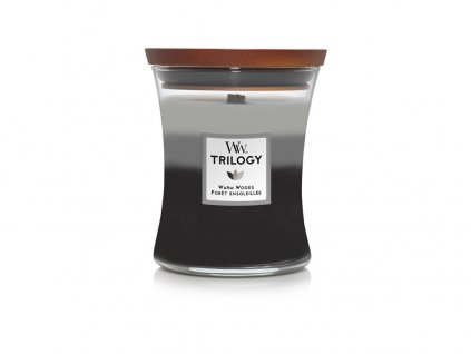 WoodWick Trilogy Warm Woods svíčka váza střední 275 g