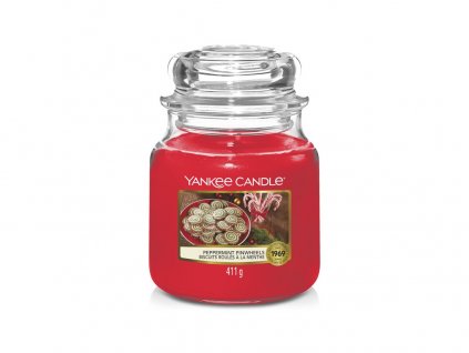 Yankee Candle Peppermint Pinwheels svíčka střední 411 g