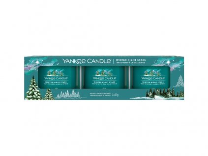 Yankee Candle Winter Night Stars sada votivních svíček ve skle 3 x 37 g