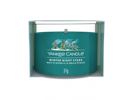 Yankee Candle Snow Winter Night Stars votivní svíčka ve skle 37 g