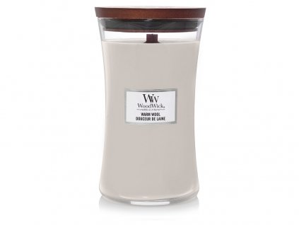 WoodWick Warm Wool svíčka váza velká 609 g