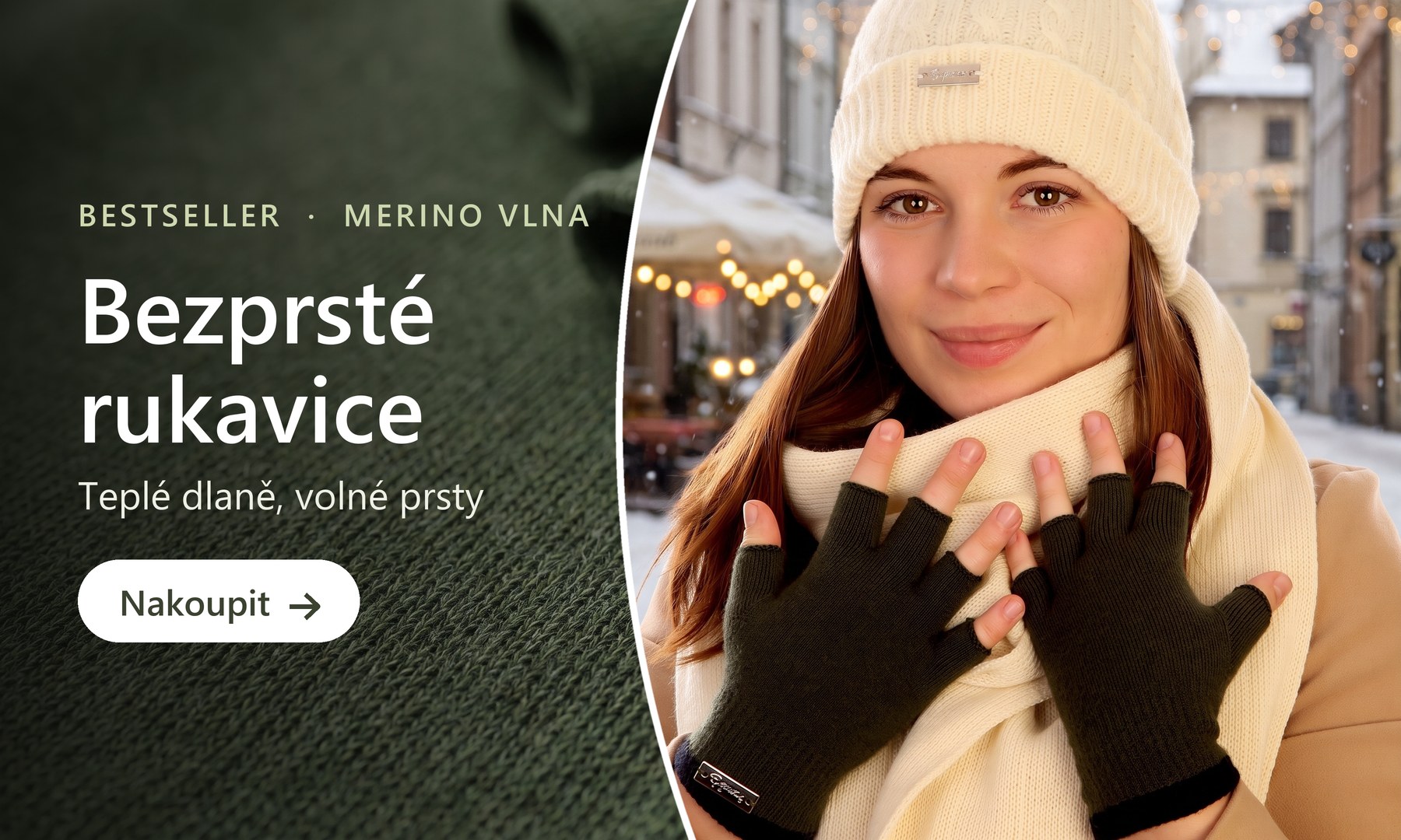 Bezprsté merino rukavice – teplé dlaně, volné prsty