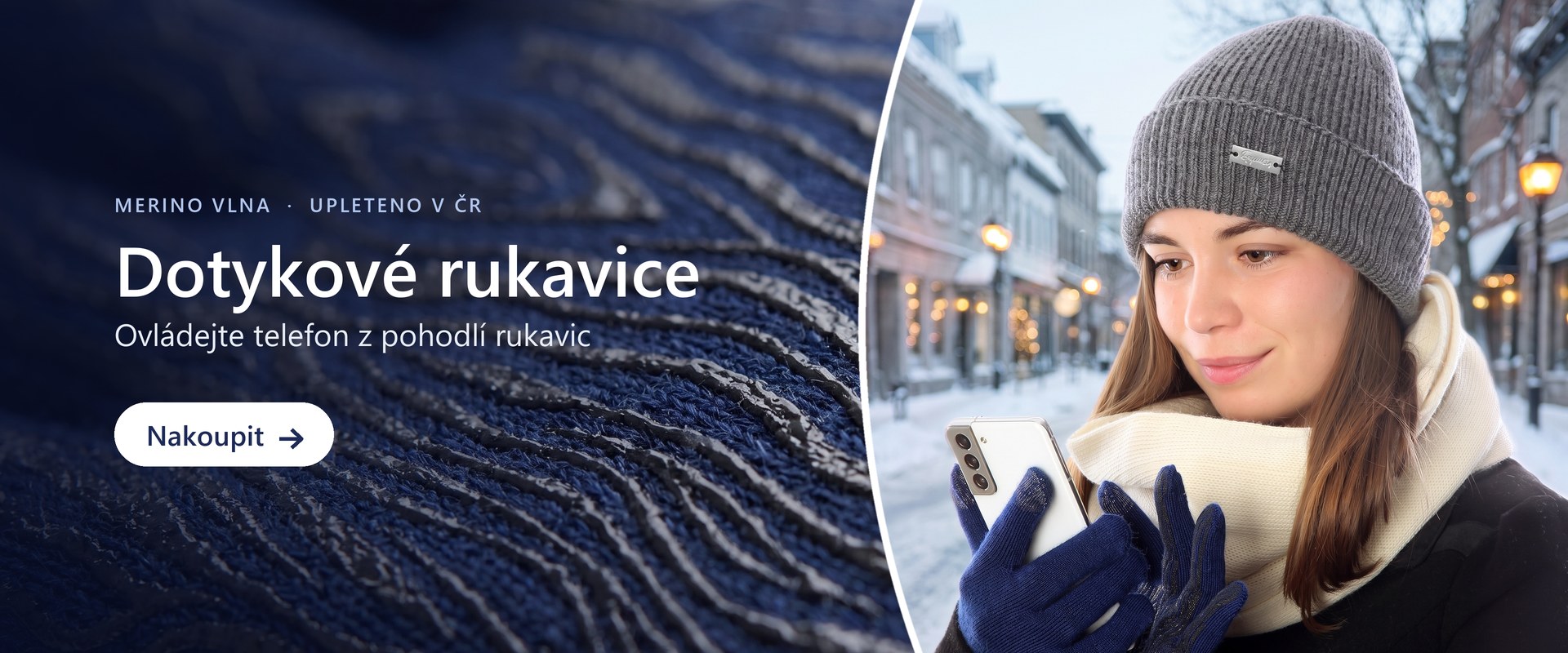 Dotykové merino rukavice, ve kterých ovládáte telefon