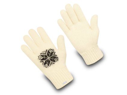 Vlněné rukavice Subzero Snowflake, bílé